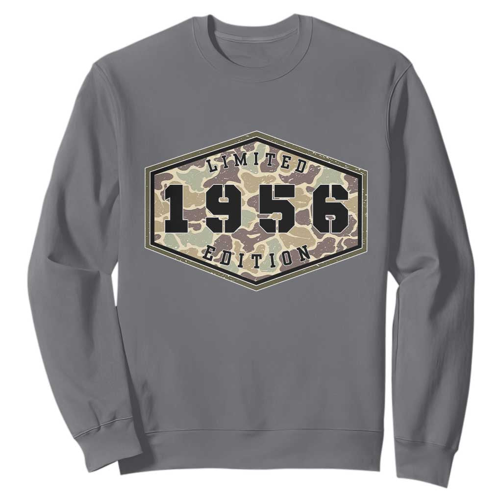 70th Birthday Hunting Sweatshirt 1956 Limited Edition Vintage Camouflage Gifts For Turning 70