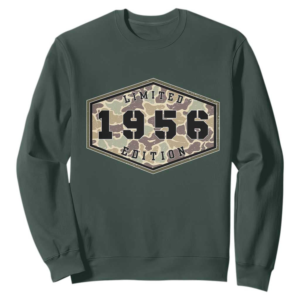 70th Birthday Hunting Sweatshirt 1956 Limited Edition Vintage Camouflage Gifts For Turning 70