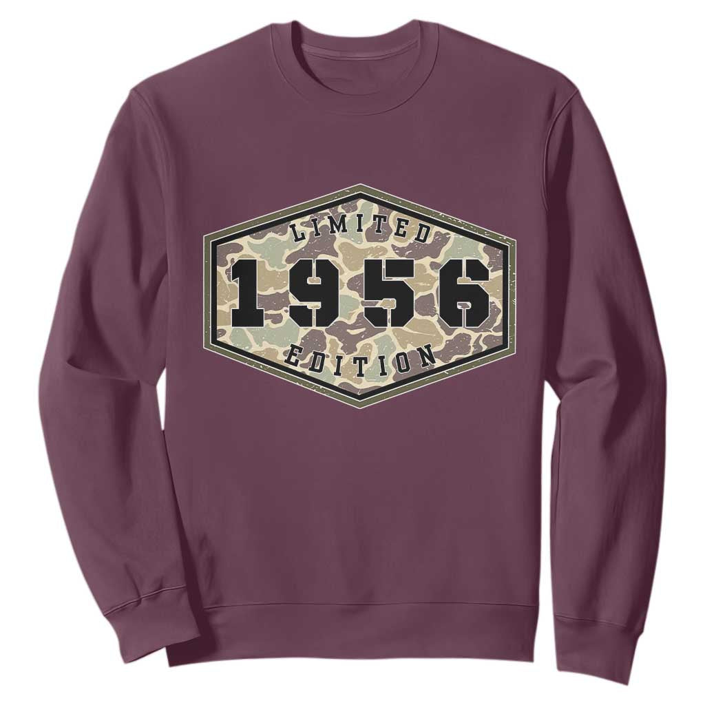 70th Birthday Hunting Sweatshirt 1956 Limited Edition Vintage Camouflage Gifts For Turning 70
