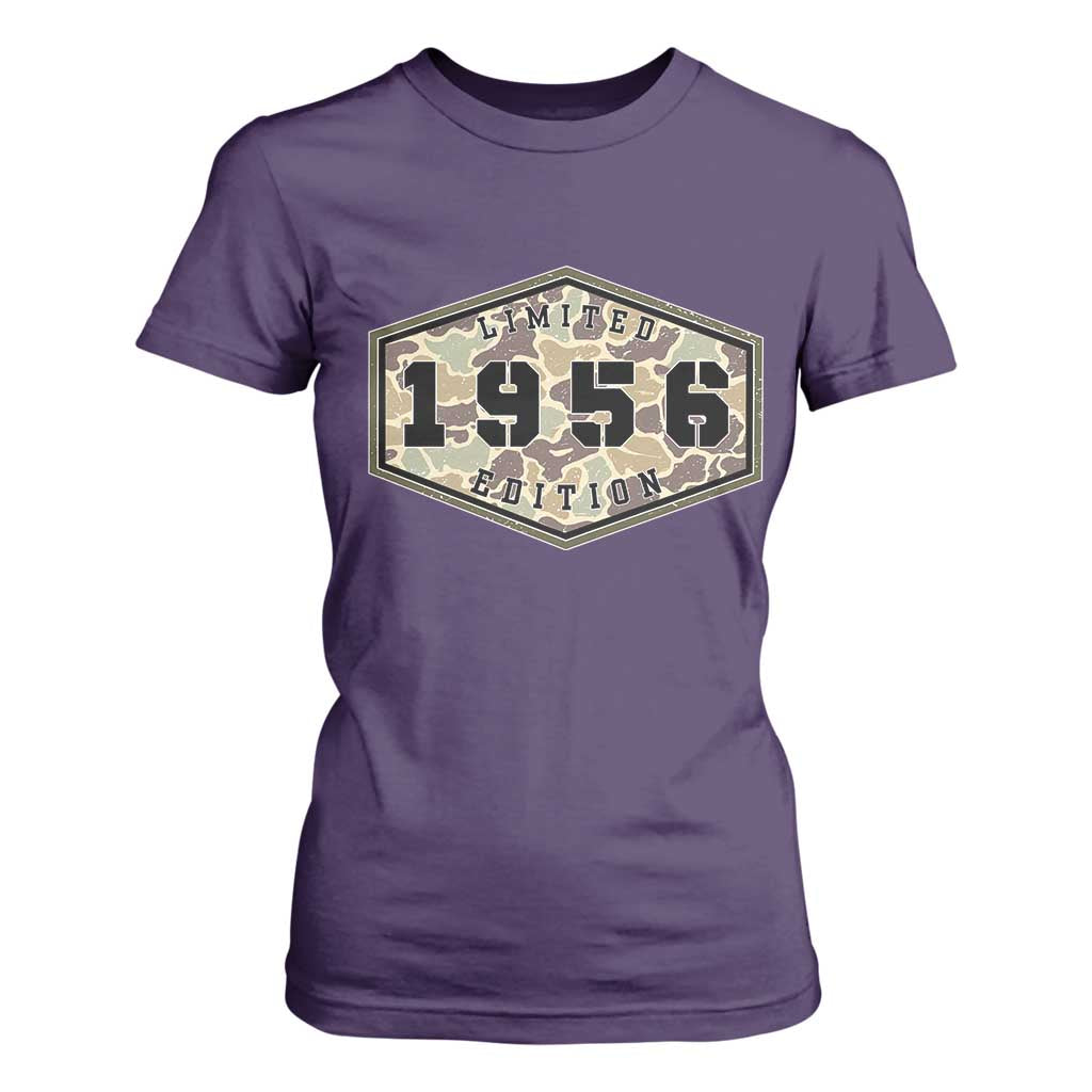 70th Birthday Hunting T Shirt For Women 1956 Limited Edition Vintage Camouflage Gifts For Turning 70