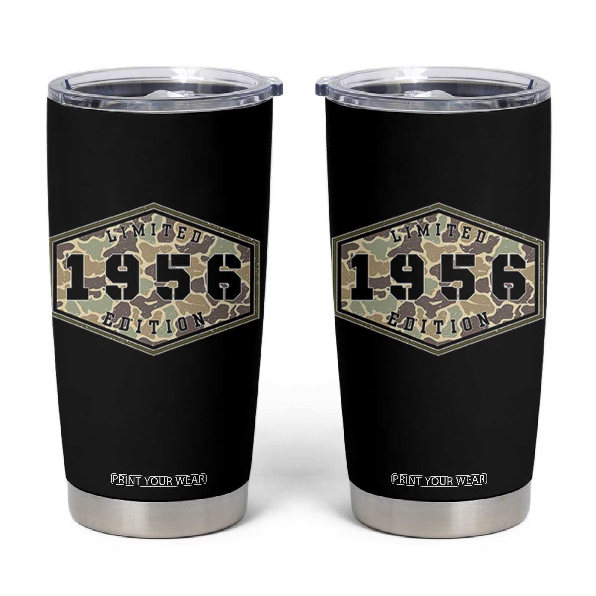 70th Birthday Hunting Tumbler Cup 1956 Limited Edition Vintage Camouflage Gifts For Turning 70