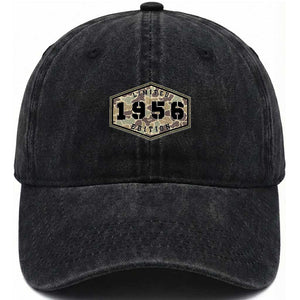70th Birthday Hunting Washed Cotton Baseball Cap 1956 Limited Edition Vintage Camouflage Gifts For Turning 70