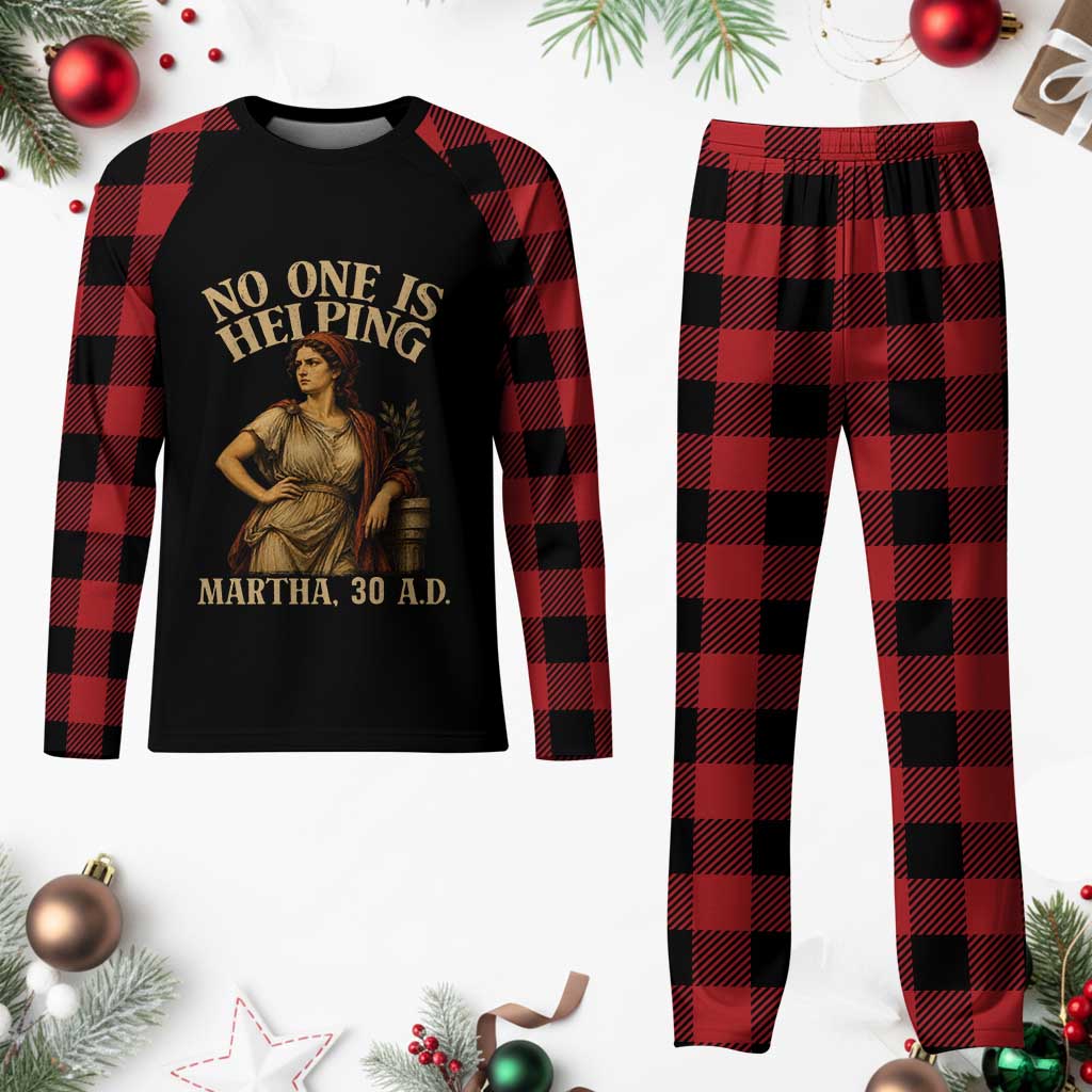 No One is Helping Martha 30 AD Funny Christian Plaid Pajama Set TS11 Buffalo Plaid Print Your Wear