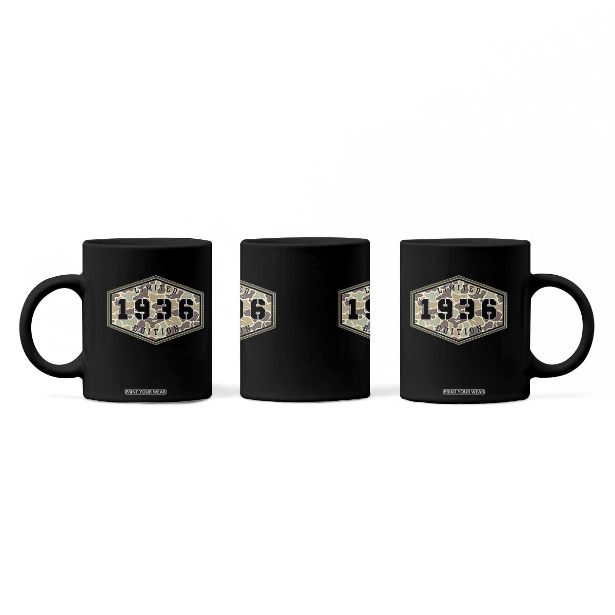 90th Birthday Hunting Coffee Mug 1936 Limited Edition Vintage Camouflage Gifts For Turning 90