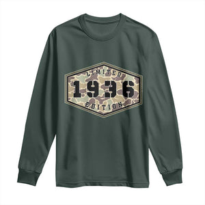 90th Birthday Hunting Long Sleeve Shirt 1936 Limited Edition Vintage Camouflage Gifts For Turning 90