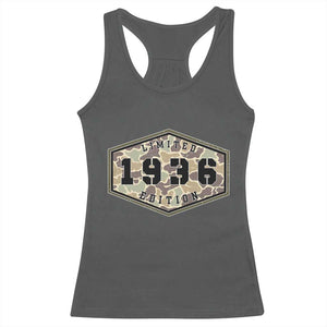 90th Birthday Hunting Racerback Tank Top 1936 Limited Edition Vintage Camouflage Gifts For Turning 90