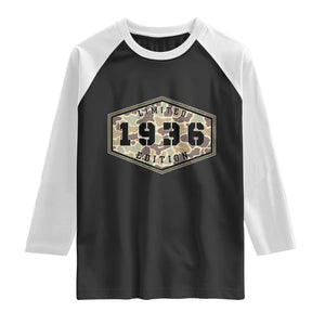 90th Birthday Hunting Raglan Shirt 1936 Limited Edition Vintage Camouflage Gifts For Turning 90