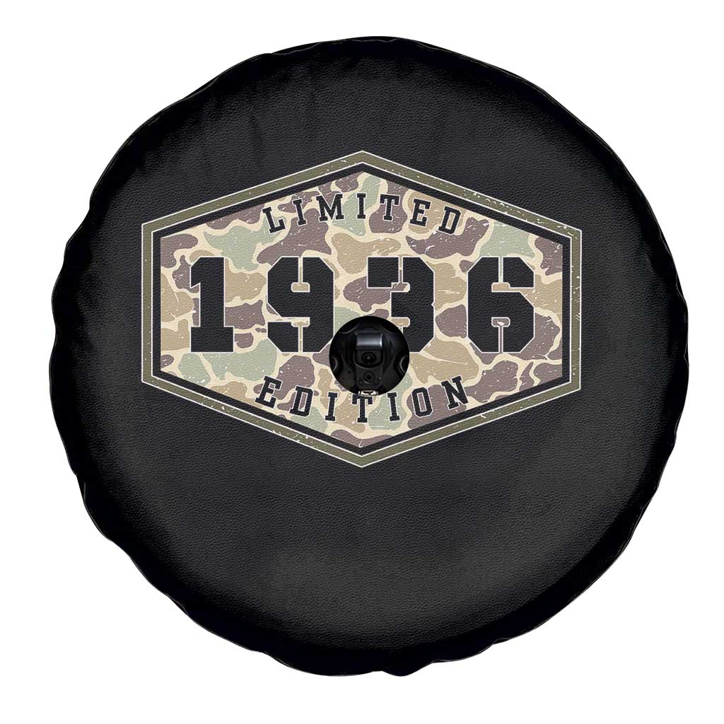 90th Birthday Hunting Spare Tire Cover 1936 Limited Edition Vintage Camouflage Gifts For Turning 90