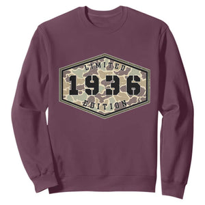 90th Birthday Hunting Sweatshirt 1936 Limited Edition Vintage Camouflage Gifts For Turning 90