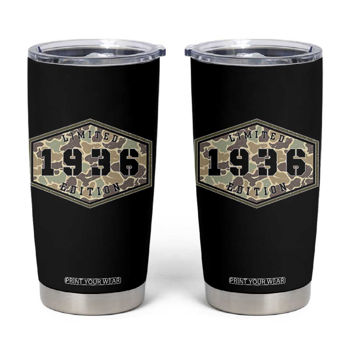 90th Birthday Hunting Tumbler Cup 1936 Limited Edition Vintage Camouflage Gifts For Turning 90