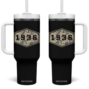 90th Birthday Hunting Tumbler With Handle 1936 Limited Edition Vintage Camouflage Gifts For Turning 90