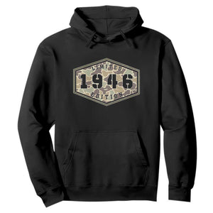 80th Birthday Hunting Hoodie 1946 Limited Edition Vintage Camouflage Gifts For Turning 80