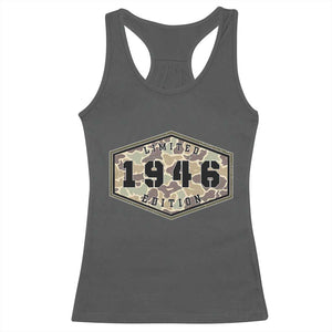 80th Birthday Hunting Racerback Tank Top 1946 Limited Edition Vintage Camouflage Gifts For Turning 80