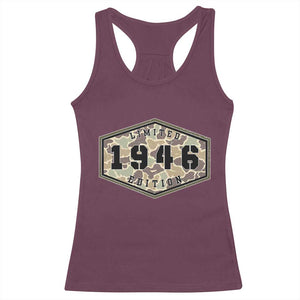 80th Birthday Hunting Racerback Tank Top 1946 Limited Edition Vintage Camouflage Gifts For Turning 80