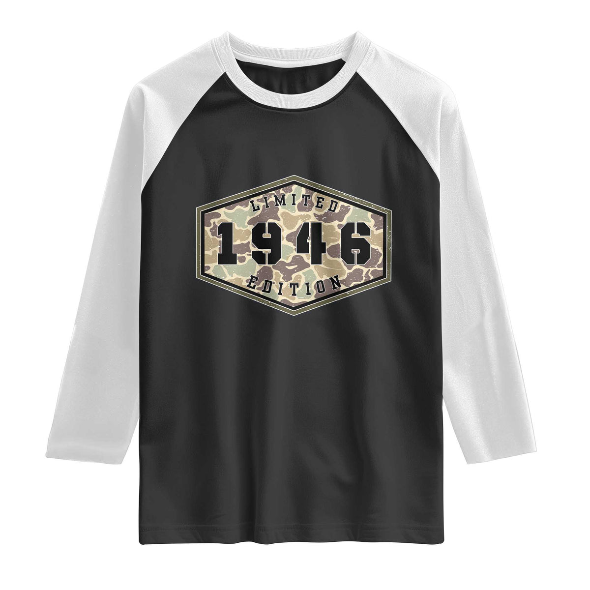 80th Birthday Hunting Raglan Shirt 1946 Limited Edition Vintage Camouflage Gifts For Turning 80