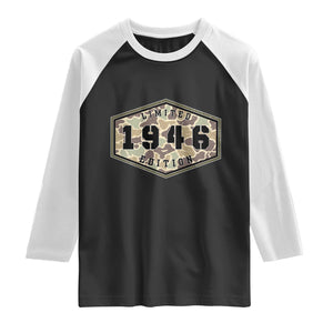 80th Birthday Hunting Raglan Shirt 1946 Limited Edition Vintage Camouflage Gifts For Turning 80