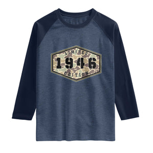 80th Birthday Hunting Raglan Shirt 1946 Limited Edition Vintage Camouflage Gifts For Turning 80