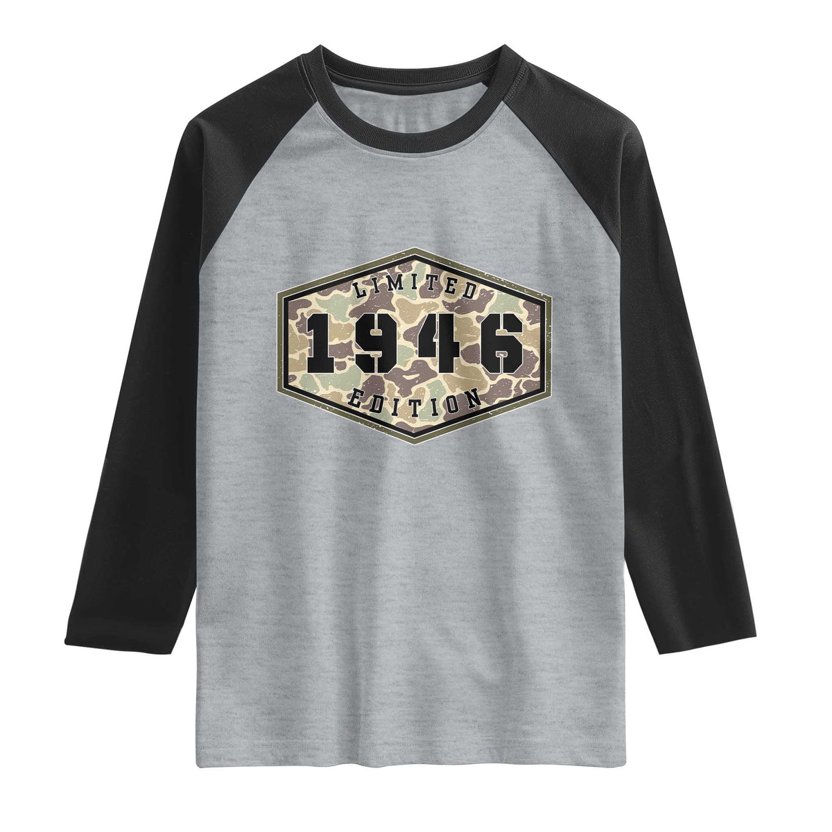 80th Birthday Hunting Raglan Shirt 1946 Limited Edition Vintage Camouflage Gifts For Turning 80