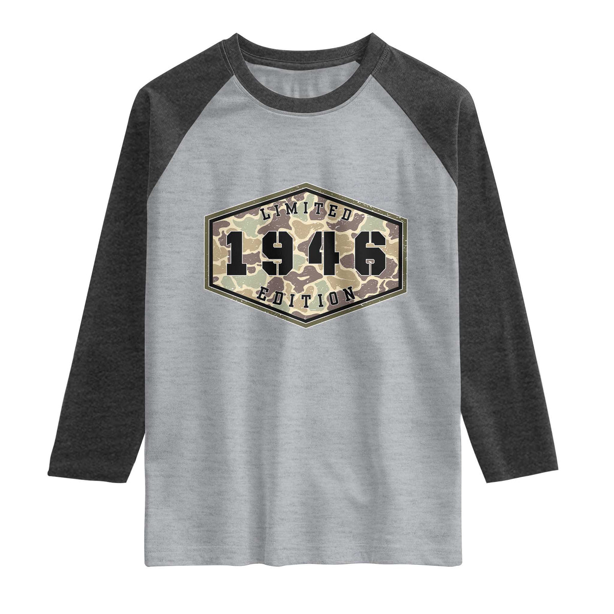 80th Birthday Hunting Raglan Shirt 1946 Limited Edition Vintage Camouflage Gifts For Turning 80