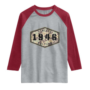 80th Birthday Hunting Raglan Shirt 1946 Limited Edition Vintage Camouflage Gifts For Turning 80