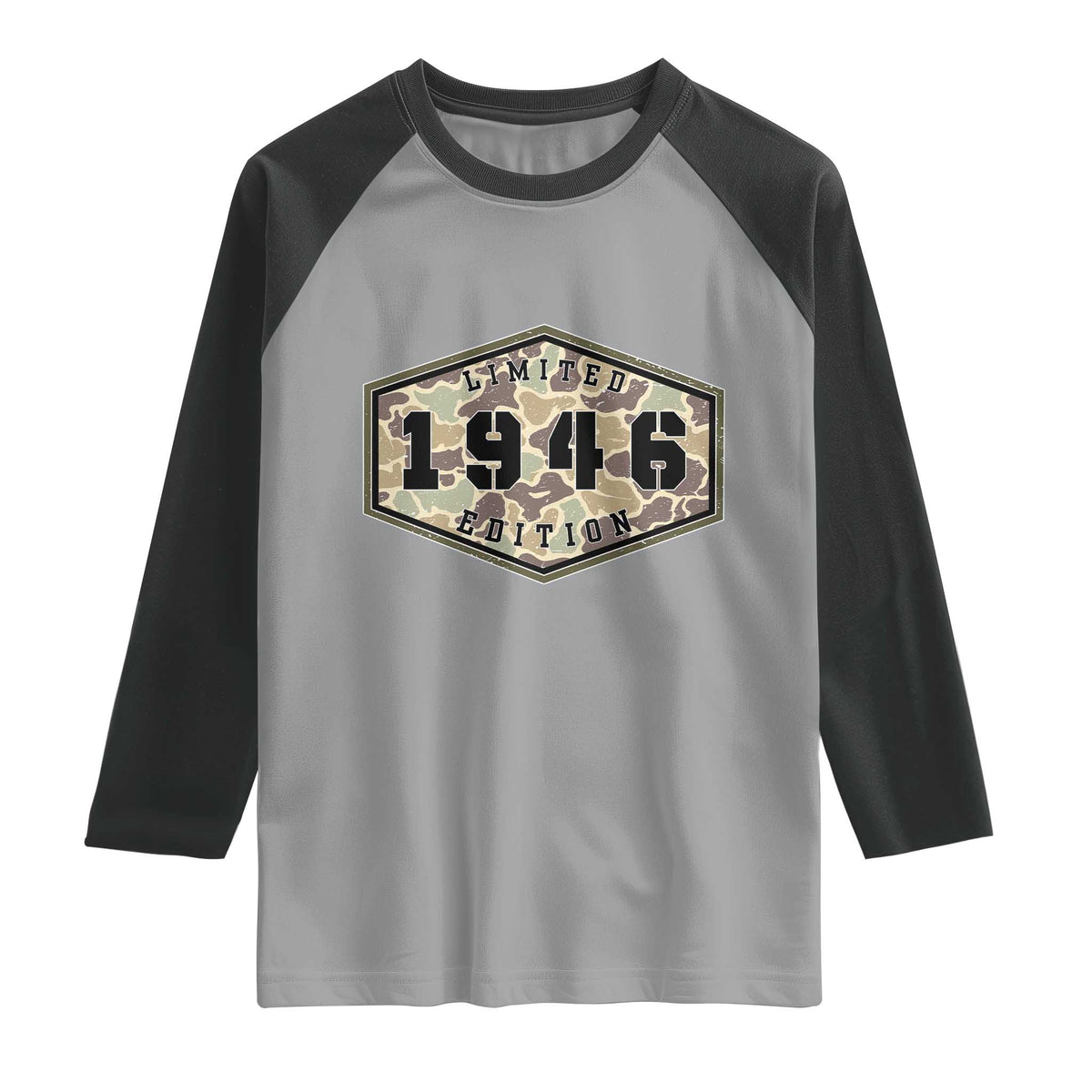 80th Birthday Hunting Raglan Shirt 1946 Limited Edition Vintage Camouflage Gifts For Turning 80
