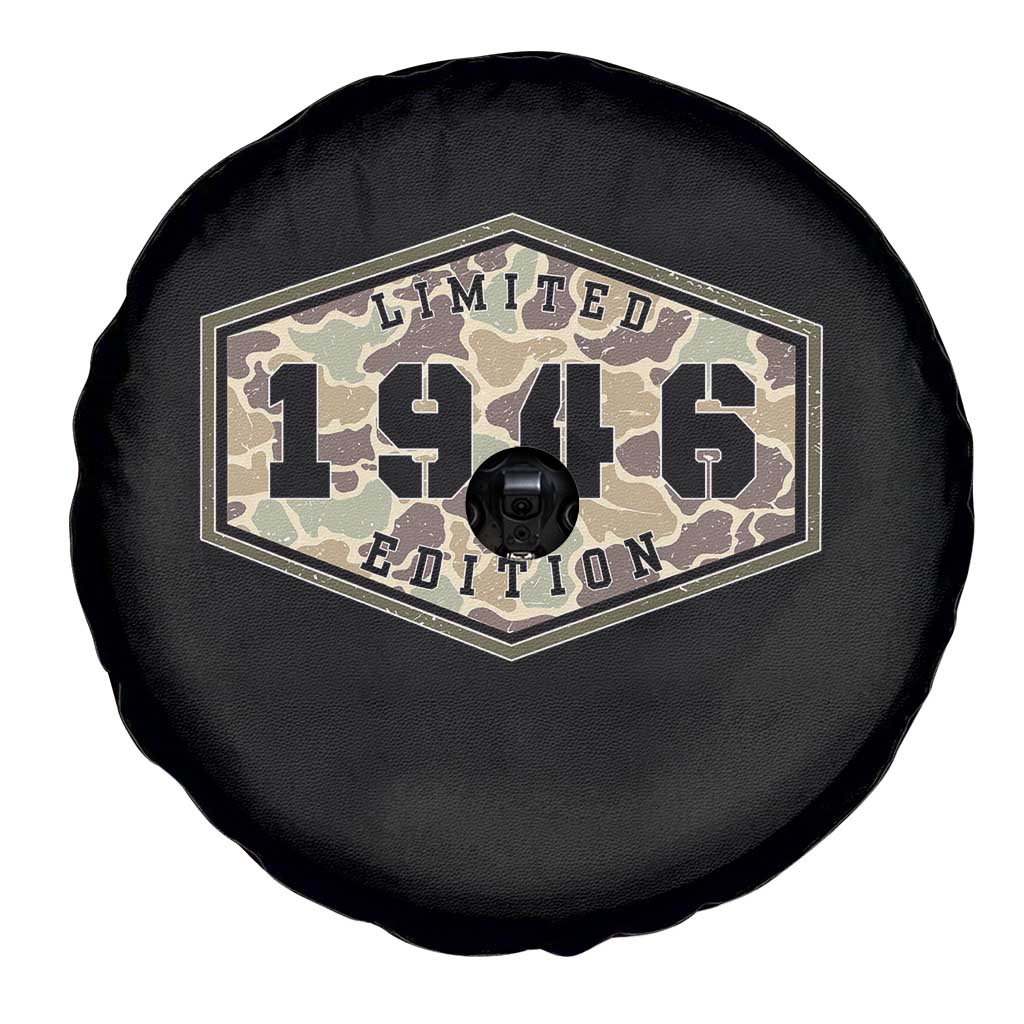 80th Birthday Hunting Spare Tire Cover 1946 Limited Edition Vintage Camouflage Gifts For Turning 80