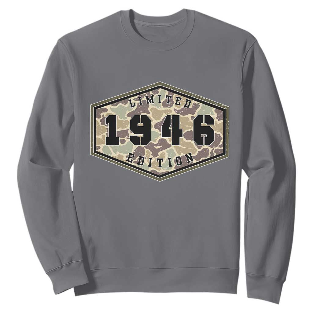 80th Birthday Hunting Sweatshirt 1946 Limited Edition Vintage Camouflage Gifts For Turning 80