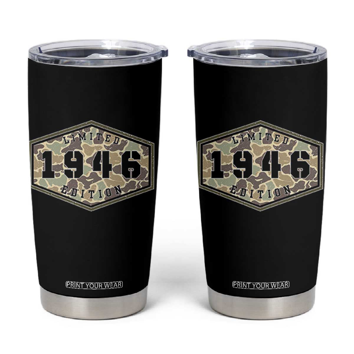 80th Birthday Hunting Tumbler Cup 1946 Limited Edition Vintage Camouflage Gifts For Turning 80