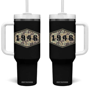 80th Birthday Hunting Tumbler With Handle 1946 Limited Edition Vintage Camouflage Gifts For Turning 80