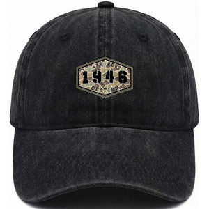 80th Birthday Hunting Washed Cotton Baseball Cap 1946 Limited Edition Vintage Camouflage Gifts For Turning 80