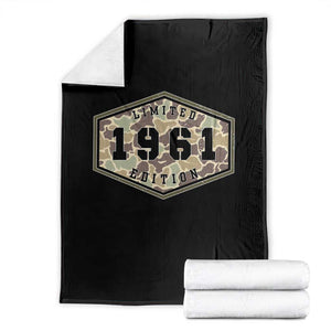 65th Birthday Hunting Throw Blanket 1961 Limited Edition Vintage Camouflage Gifts For Turning 65