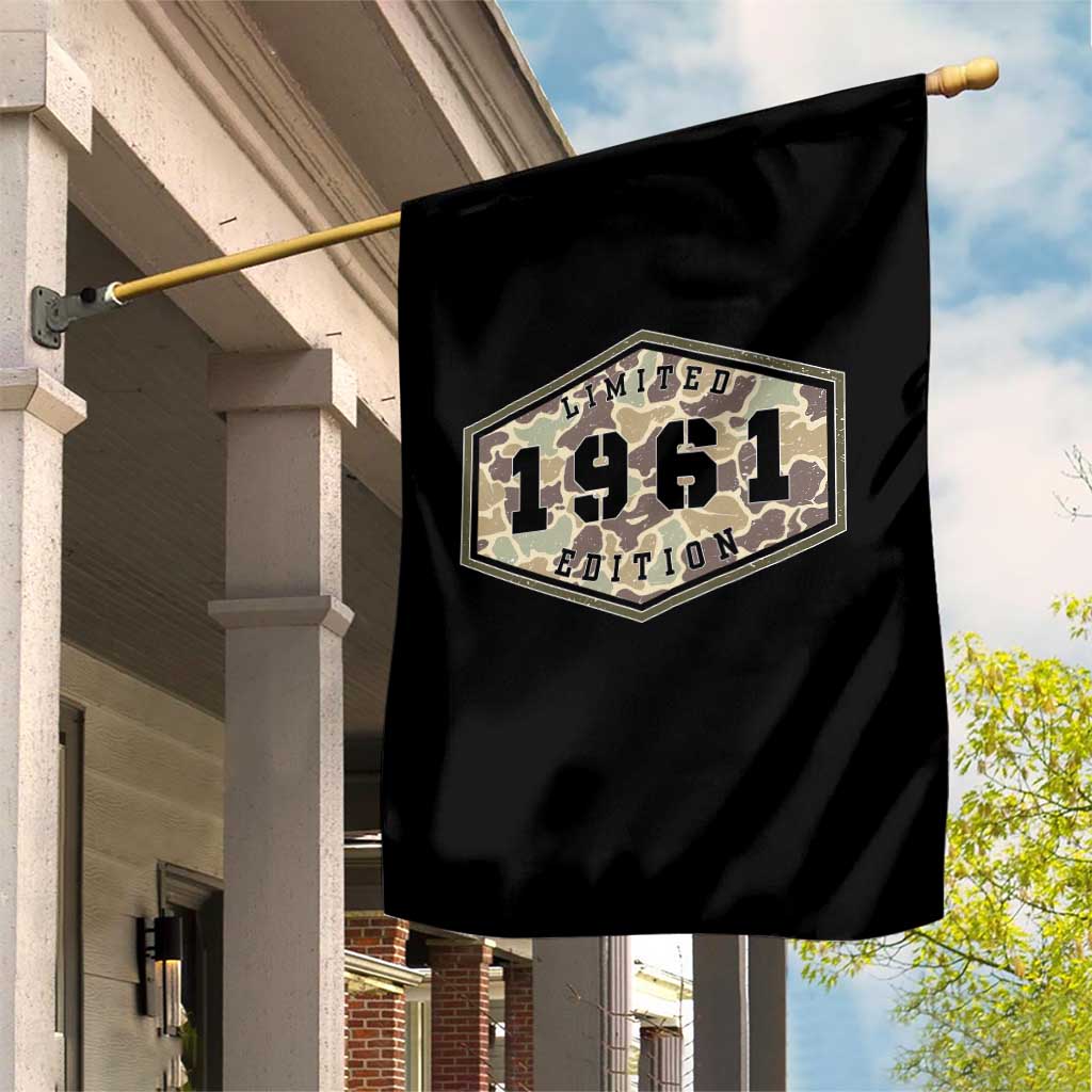 65th Birthday Hunting Garden Flag 1961 Limited Edition Vintage Camouflage Gifts For Turning 65