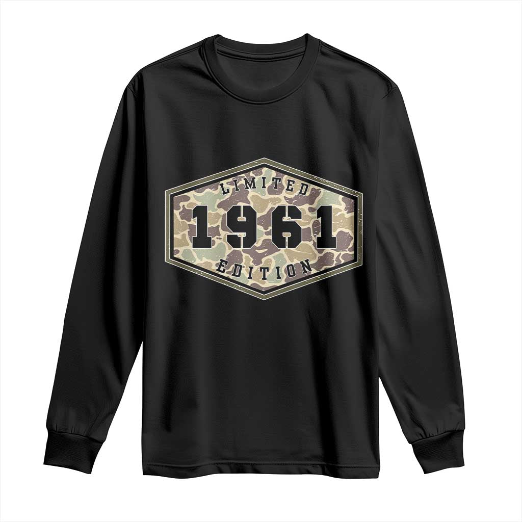 65th Birthday Hunting Long Sleeve Shirt 1961 Limited Edition Vintage Camouflage Gifts For Turning 65