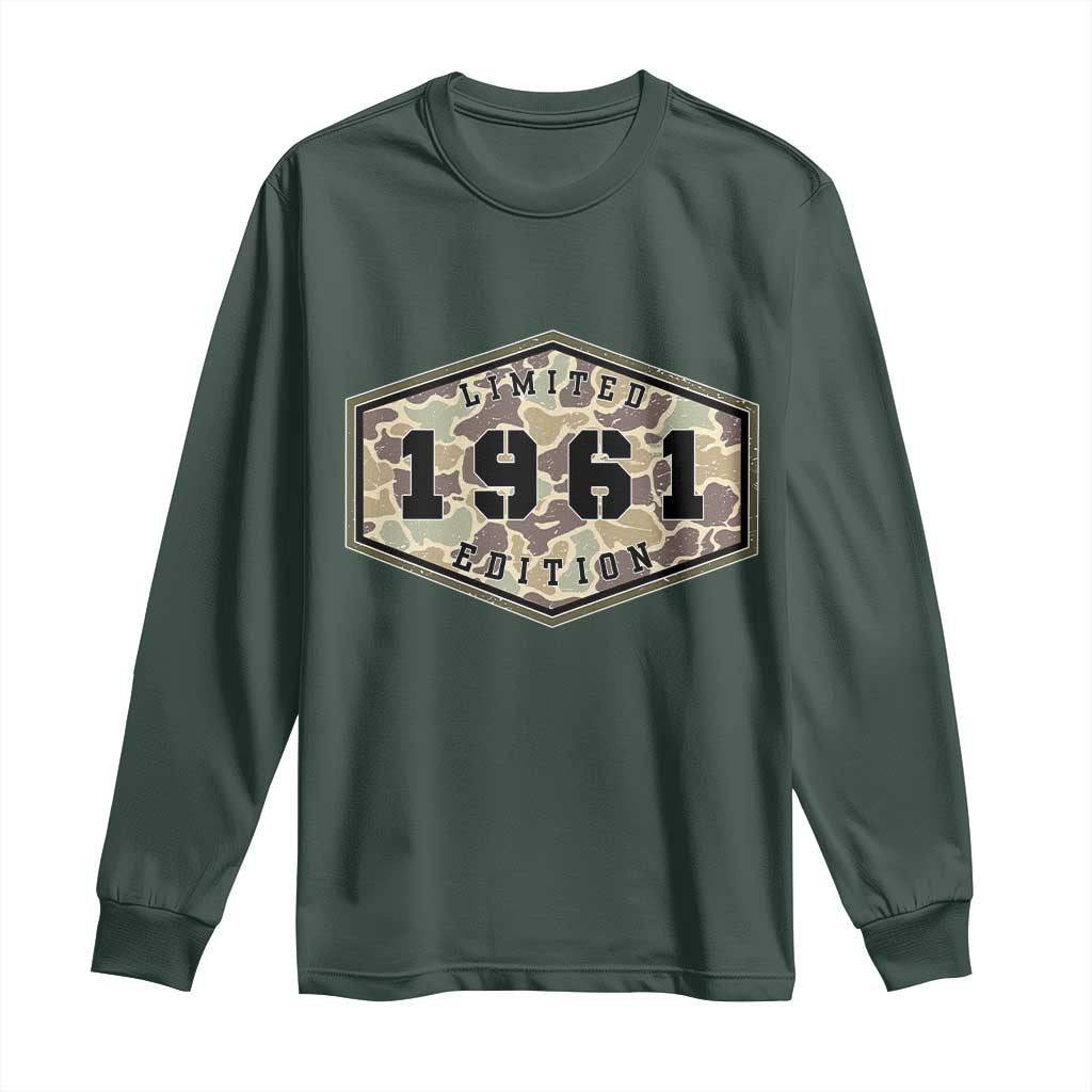 65th Birthday Hunting Long Sleeve Shirt 1961 Limited Edition Vintage Camouflage Gifts For Turning 65