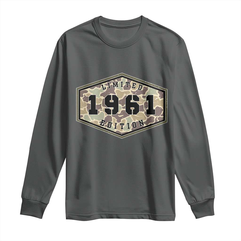 65th Birthday Hunting Long Sleeve Shirt 1961 Limited Edition Vintage Camouflage Gifts For Turning 65