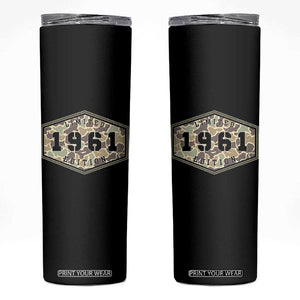 65th Birthday Hunting Skinny Tumbler 1961 Limited Edition Vintage Camouflage Gifts For Turning 65