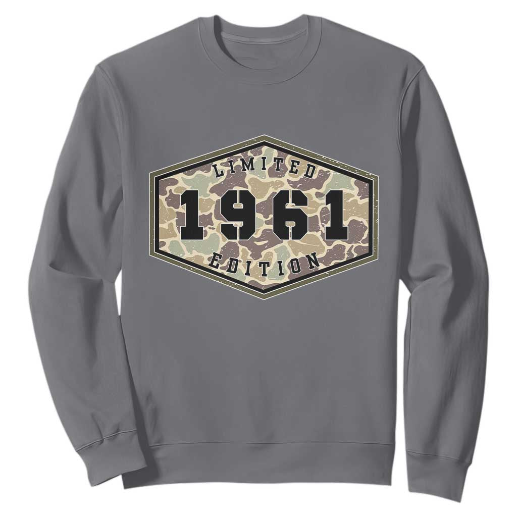 65th Birthday Hunting Sweatshirt 1961 Limited Edition Vintage Camouflage Gifts For Turning 65