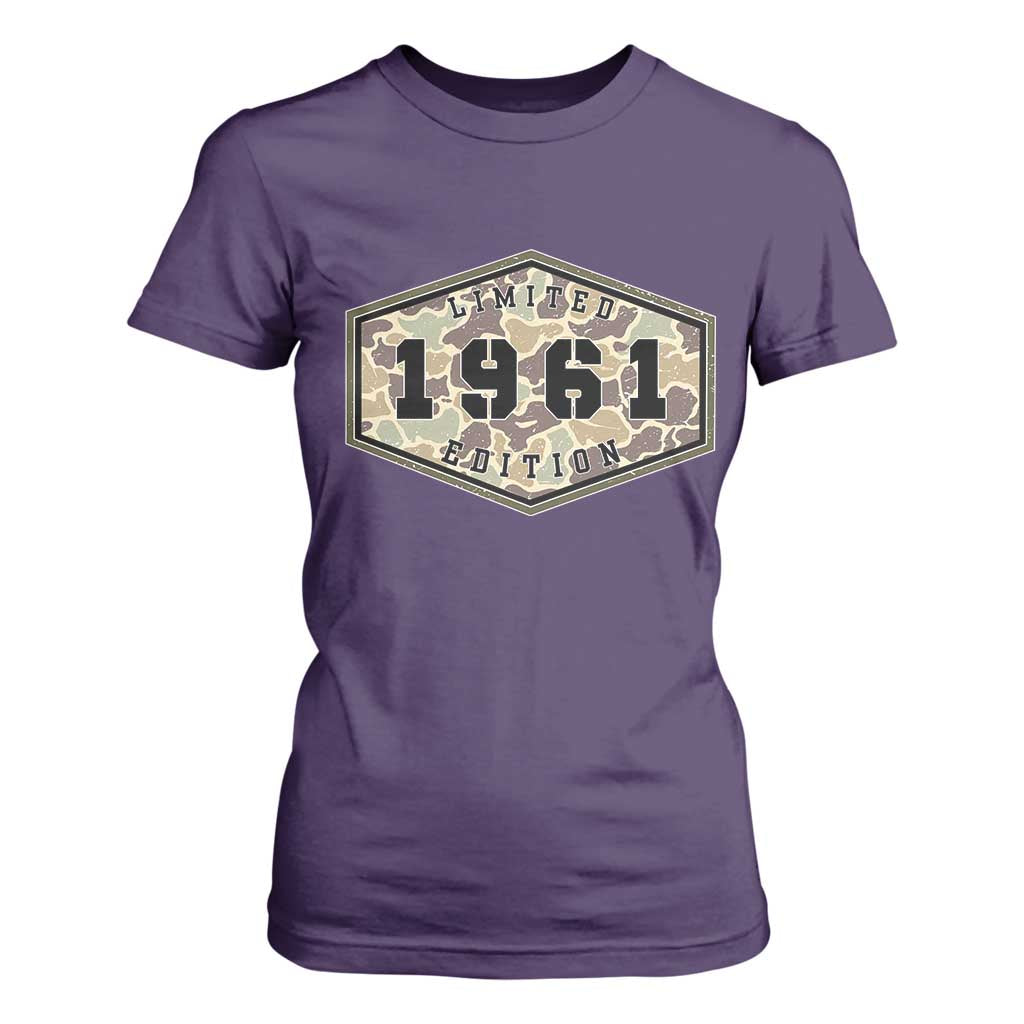 65th Birthday Hunting T Shirt For Women 1961 Limited Edition Vintage Camouflage Gifts For Turning 65