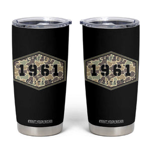 65th Birthday Hunting Tumbler Cup 1961 Limited Edition Vintage Camouflage Gifts For Turning 65