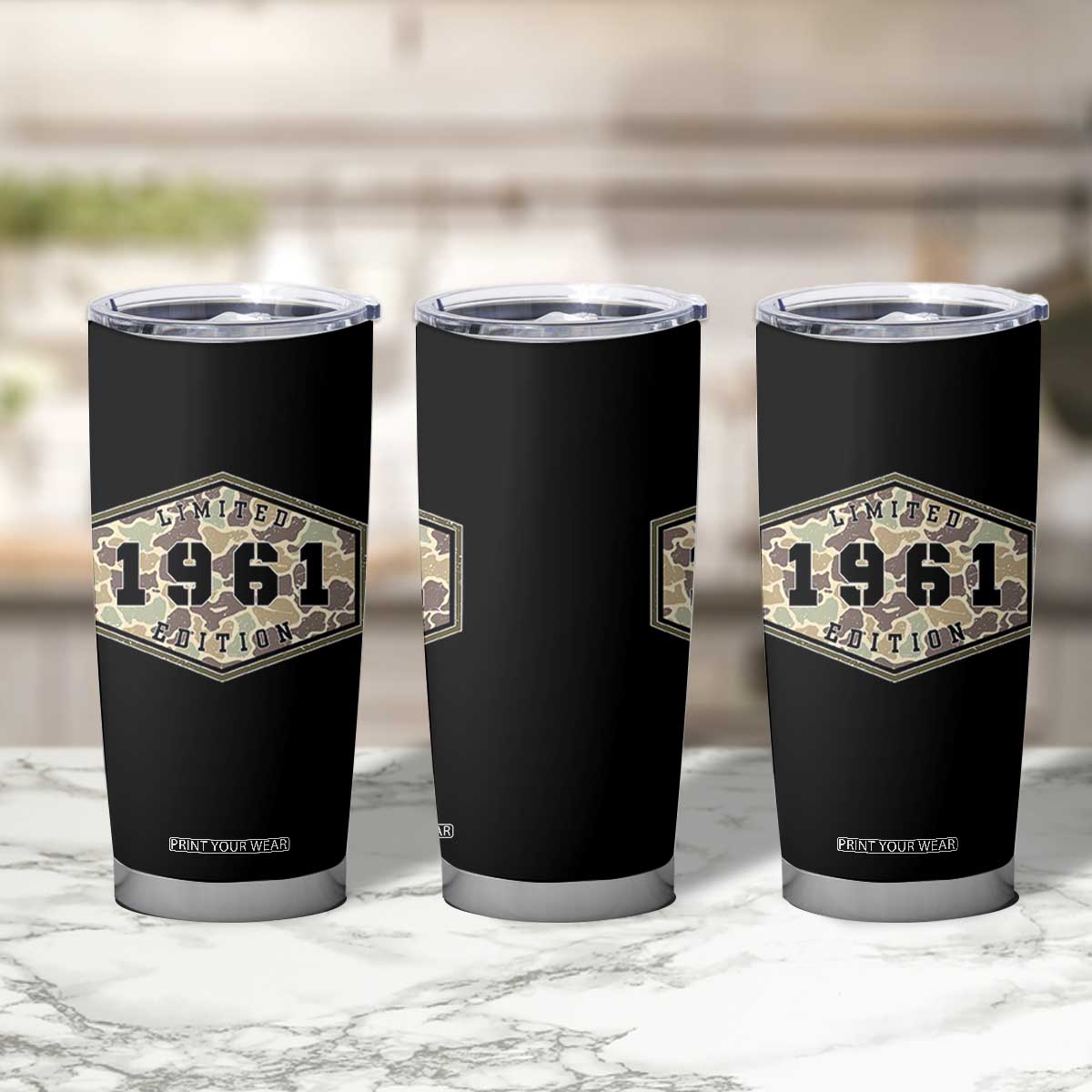 65th Birthday Hunting Tumbler Cup 1961 Limited Edition Vintage Camouflage Gifts For Turning 65