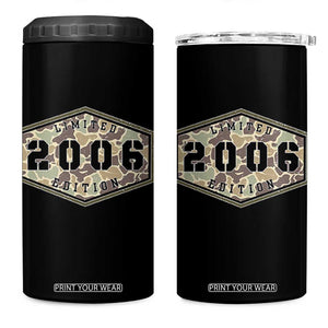 20th Birthday Hunting 4 in 1 Can Cooler Tumbler 2006 Limited Edition Vintage Camouflage Gifts For Turning 20