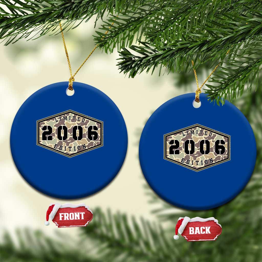 20th Birthday Hunting Ceramic Ornament 2006 Limited Edition Vintage Camouflage Gifts For Turning 20