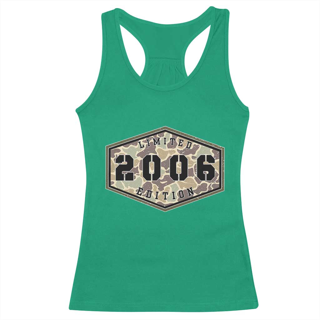 20th Birthday Hunting Racerback Tank Top 2006 Limited Edition Vintage Camouflage Gifts For Turning 20