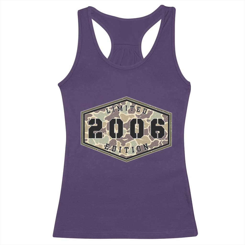 20th Birthday Hunting Racerback Tank Top 2006 Limited Edition Vintage Camouflage Gifts For Turning 20