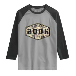 20th Birthday Hunting Raglan Shirt 2006 Limited Edition Vintage Camouflage Gifts For Turning 20