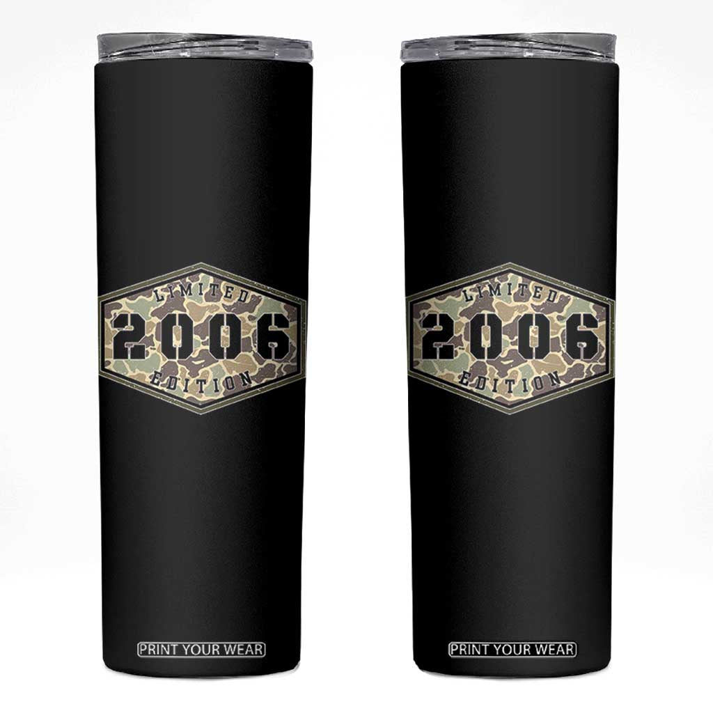 20th Birthday Hunting Skinny Tumbler 2006 Limited Edition Vintage Camouflage Gifts For Turning 20