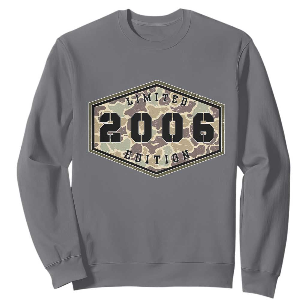 20th Birthday Hunting Sweatshirt 2006 Limited Edition Vintage Camouflage Gifts For Turning 20