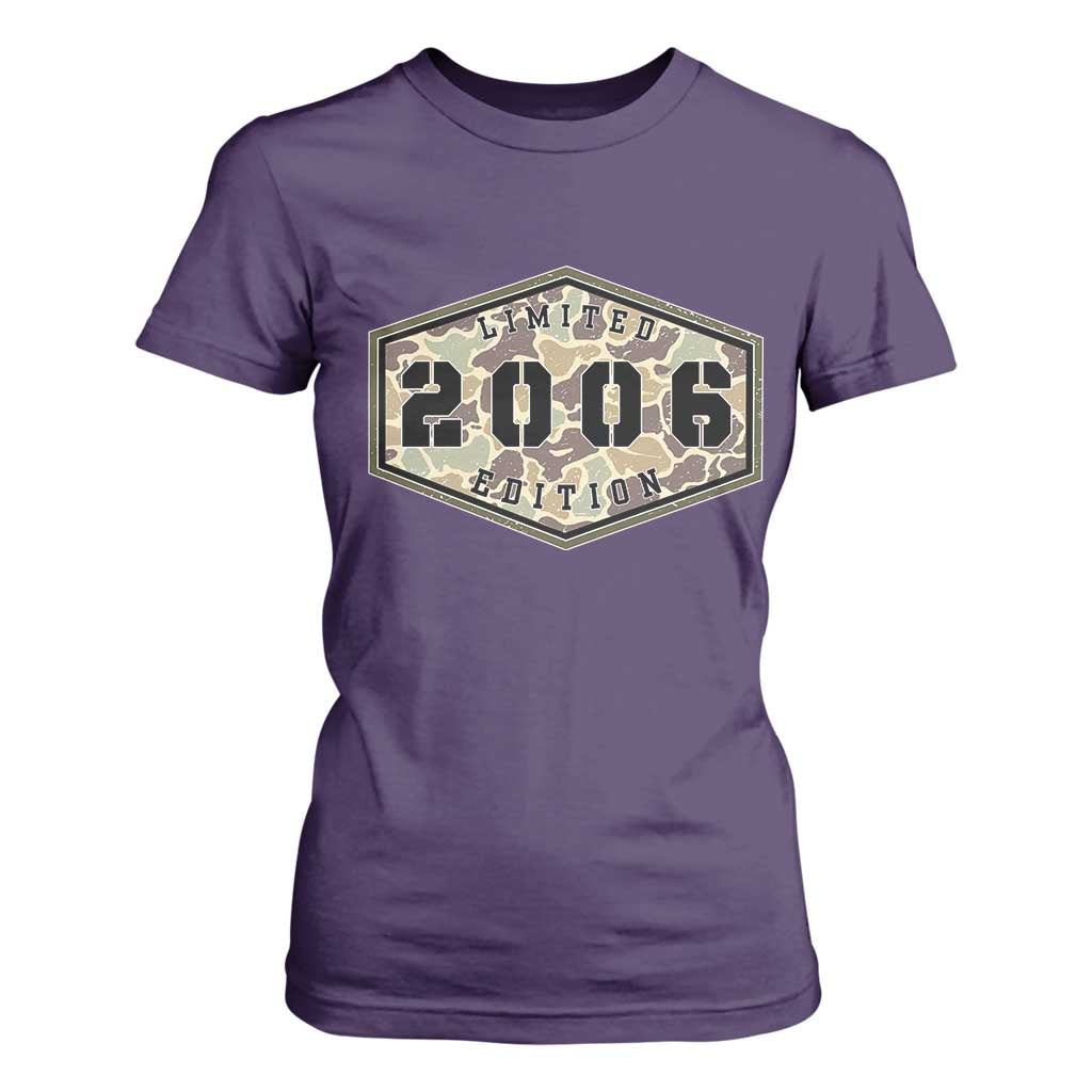 20th Birthday Hunting T Shirt For Women 2006 Limited Edition Vintage Camouflage Gifts For Turning 20