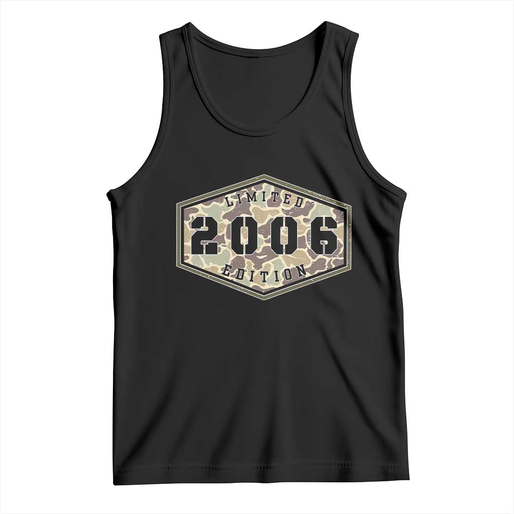 20th Birthday Hunting Tank Top 2006 Limited Edition Vintage Camouflage Gifts For Turning 20 TS11 Black Print Your Wear