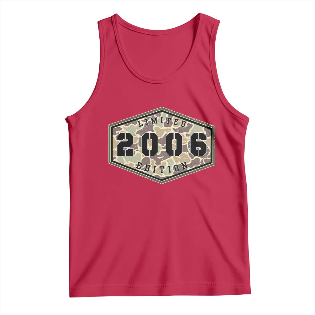 20th Birthday Hunting Tank Top 2006 Limited Edition Vintage Camouflage Gifts For Turning 20